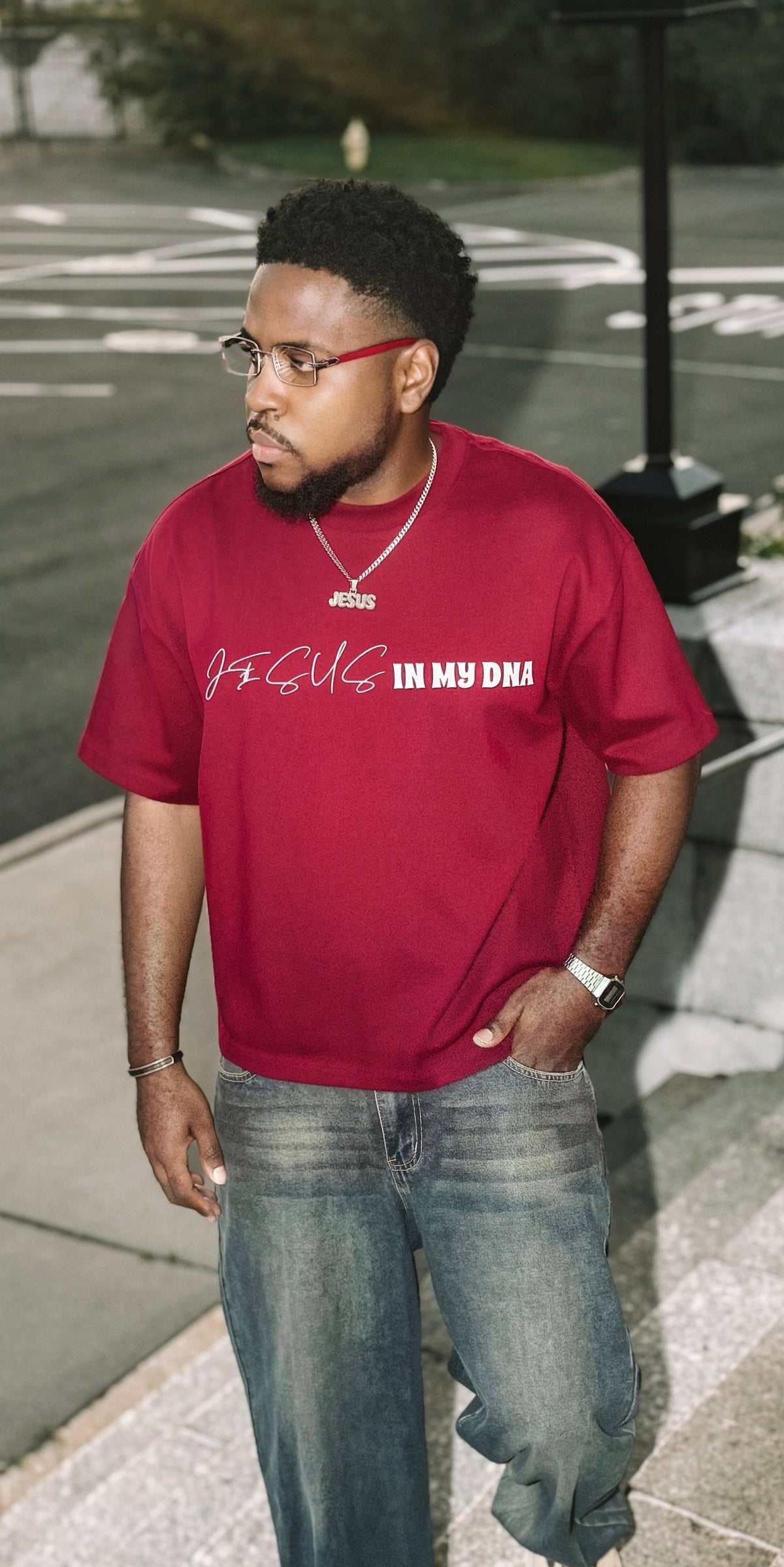 “Jesus In My DNA” Unisex Boxy Oversized T-Shirt
