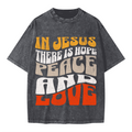 In Jesus there is hope (Unisex Oversized Snow Wash T-shirt)