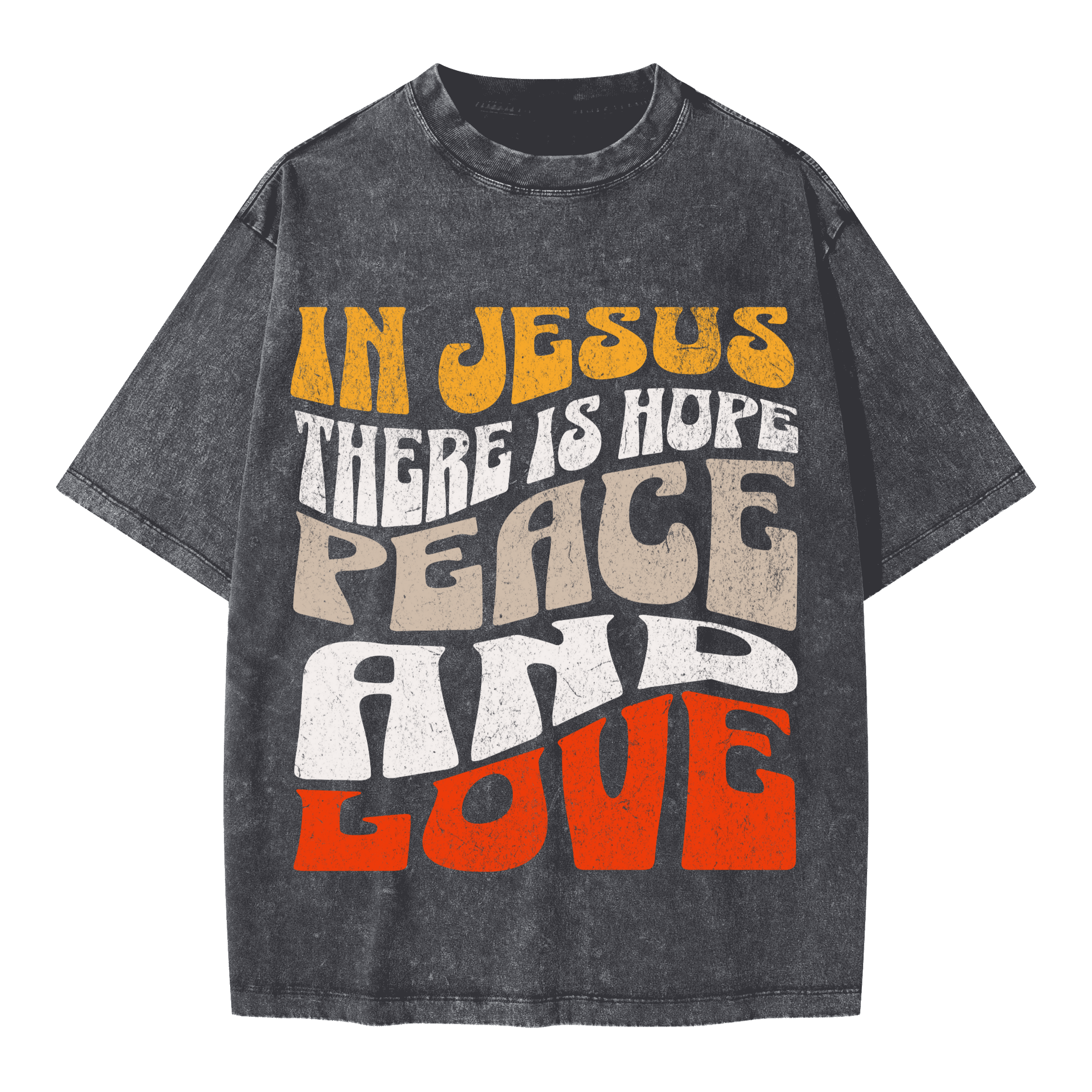 In Jesus there is hope (Unisex Oversized Snow Wash T-shirt)