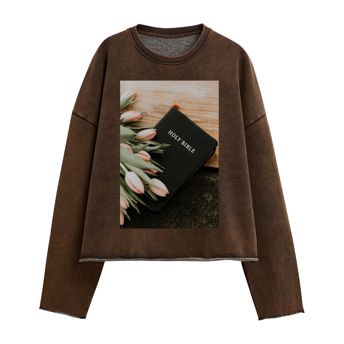The Bible (Unisex Washed Cropped Sweatshirt)