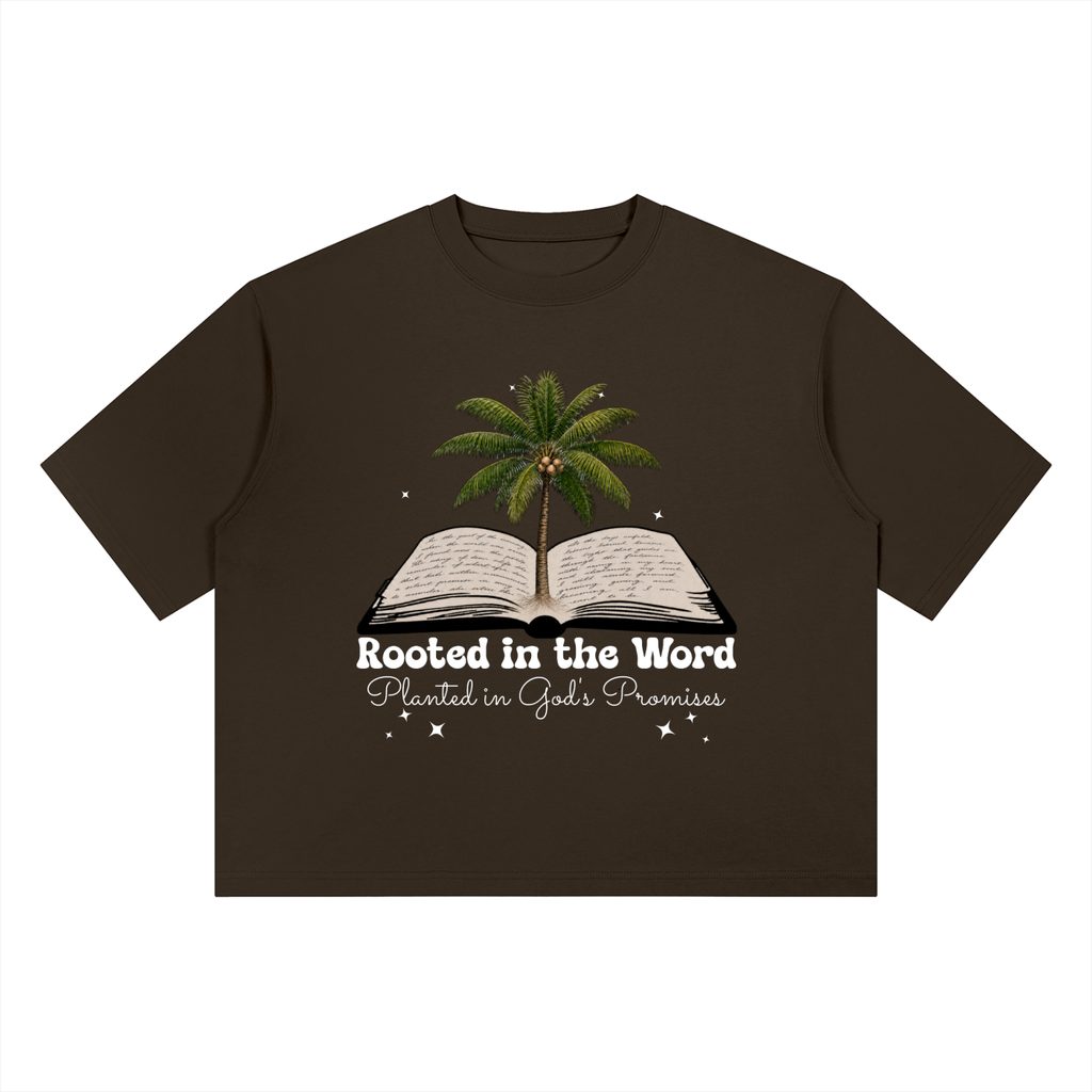 "Rooted In The Word" Unisex Heavyweight Boxy T-Shirt (Unisex)