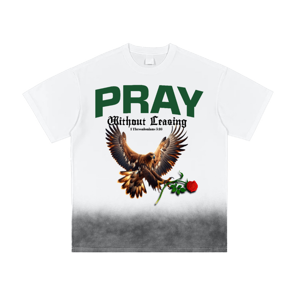 Pray without ceasing (Bottom Sunfade Gradient Washed Vintage T-Shirt)