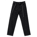 Unisex Rhinestone Star Loose Straight Jeans